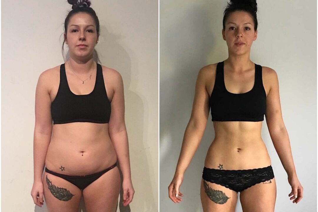 sebelum dan selepas penurunan berat badan